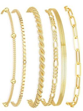 Mothers Day Gifts for Mom Gold Bracelets for Women Waterproof, 14K Gold Plated‎